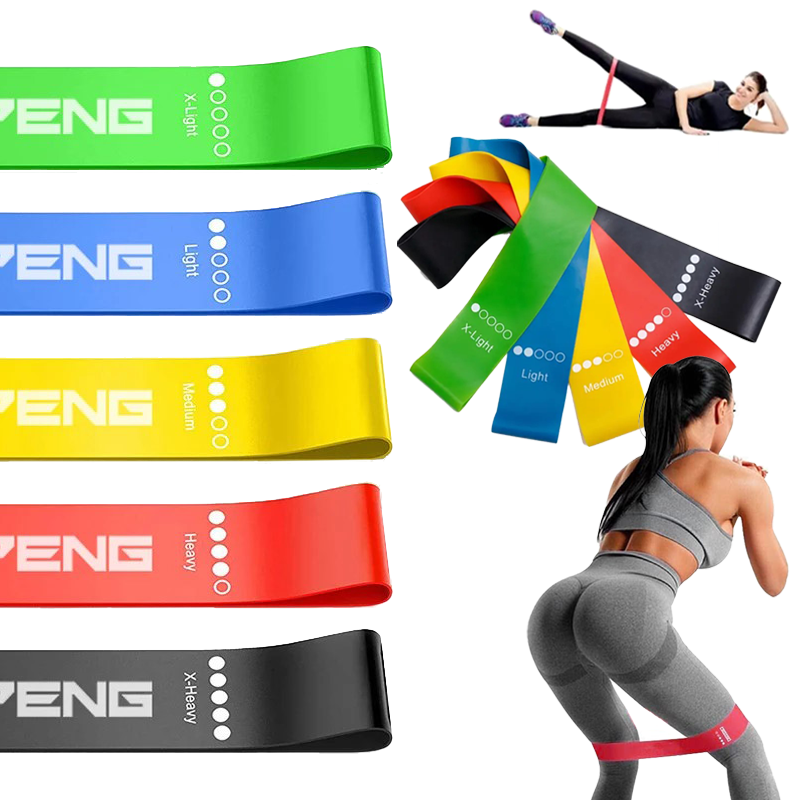 Yoga Fitness Resistance Band - レジスタンスエクササイズループバンドセット ワークアウトバンド 女性と男性用 ストレッチバンド 5つの異なるレジスタンスレベルで美脚を実現