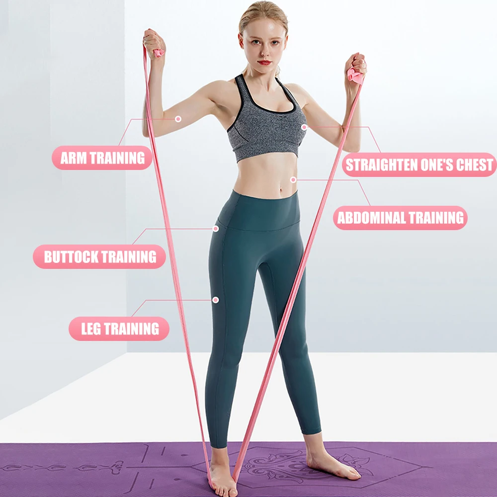 長さ200cmヨガピラティスストレッチ抵抗バンドジムフィット - Yoga Fitness Resistance Band のレビューと価格
